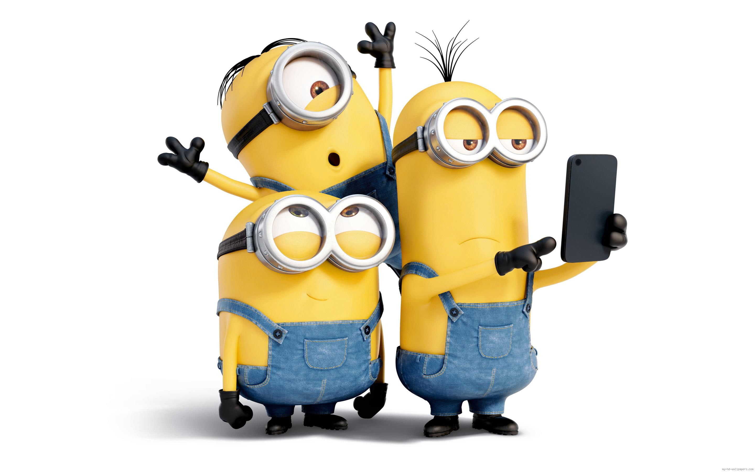 Minions with a smartphone, despicable me characters, movie, cartoon