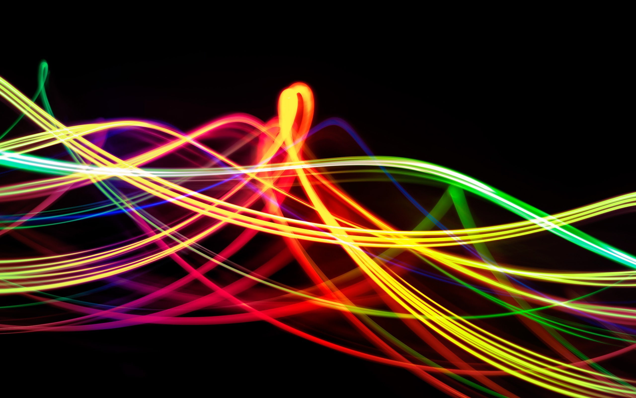 abstract, Colorful, Lights, streaks, multi colored, black background