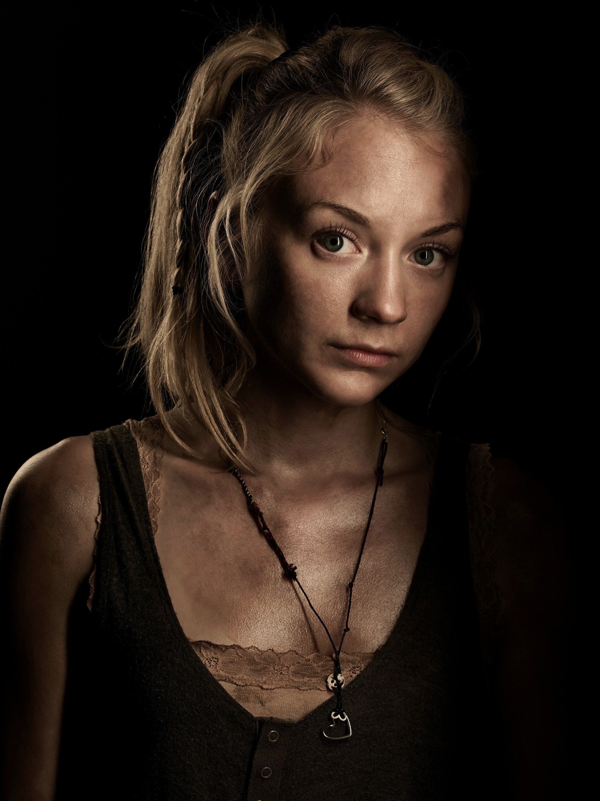 Beth Greene, Emily Kinney, The Walking Dead, portrait, black background