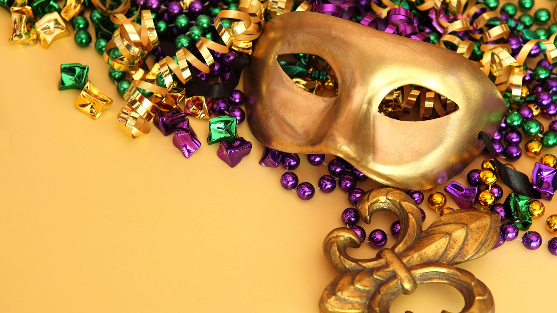 Mardi Gras HD, brown-metallic masquerade mask, celebrations
