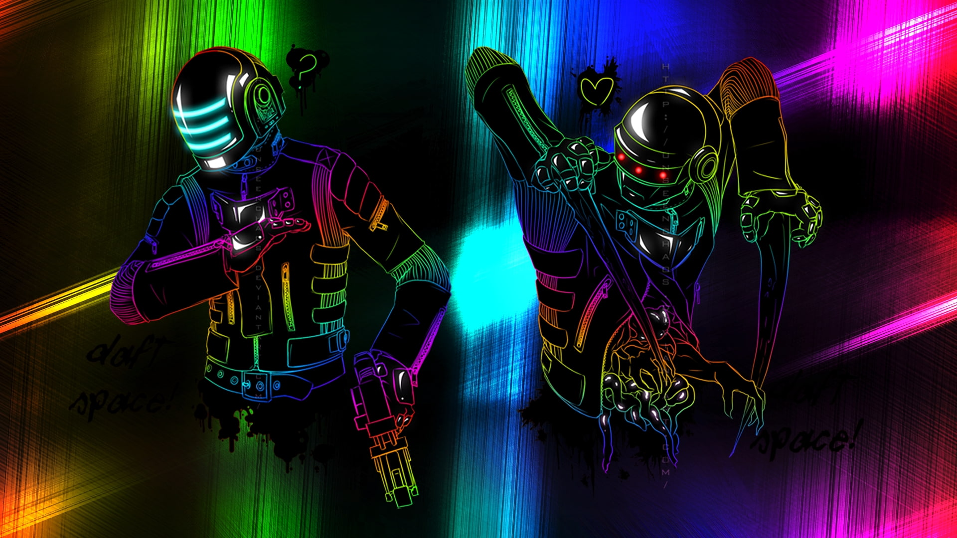 abstract daft punk dead space rainbows crossovers 1920x1080  Aircraft Space HD Art