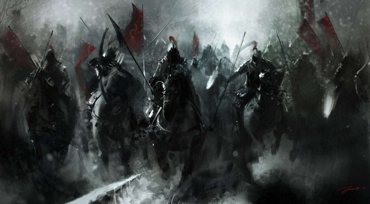 knights on horses digital wallpaper, artwork, warrior, medieval