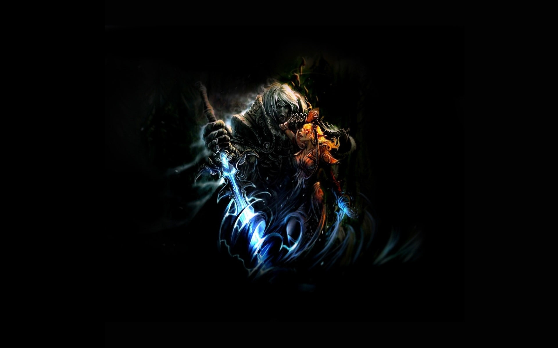 video games dark world of warcraft arthas warriors frostmourne 1920x1200  Video Games World of Warcraft HD Art