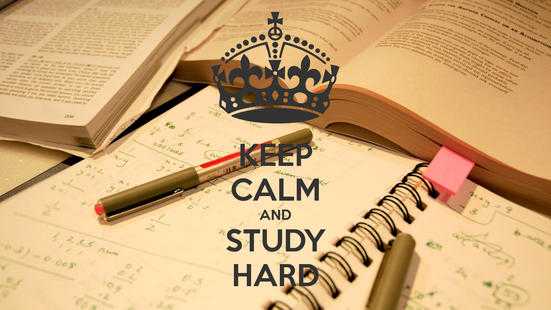 keep calm and study hard text, books, Keep Calm and..., quote