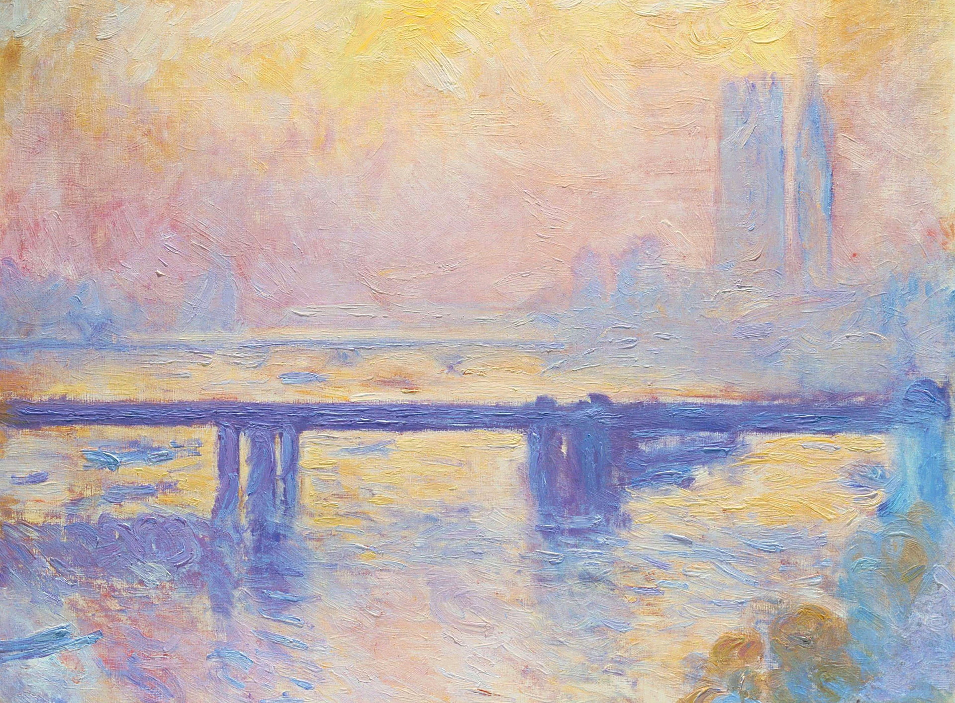 picture, the urban landscape, Claude Monet, Bridge To Charing Cross