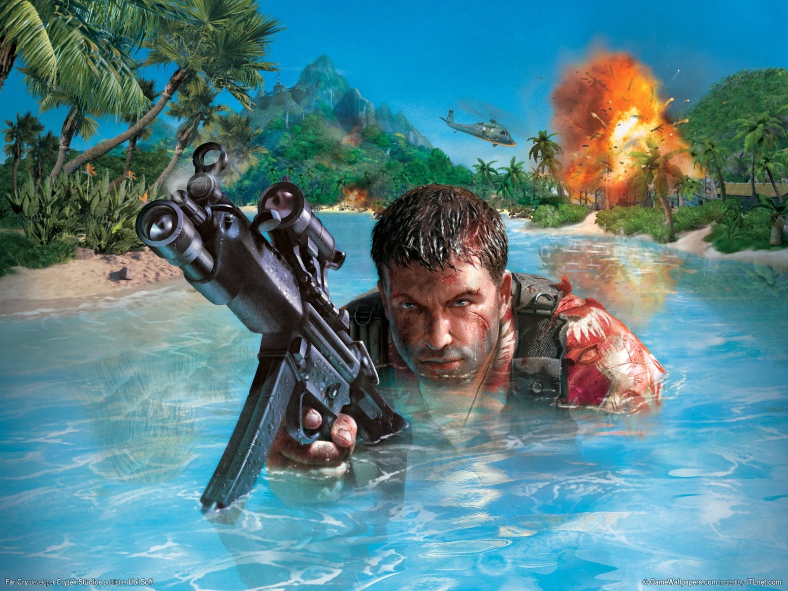 Far cry, Jack carver, Soldier, Water, Palms, underwater, adult