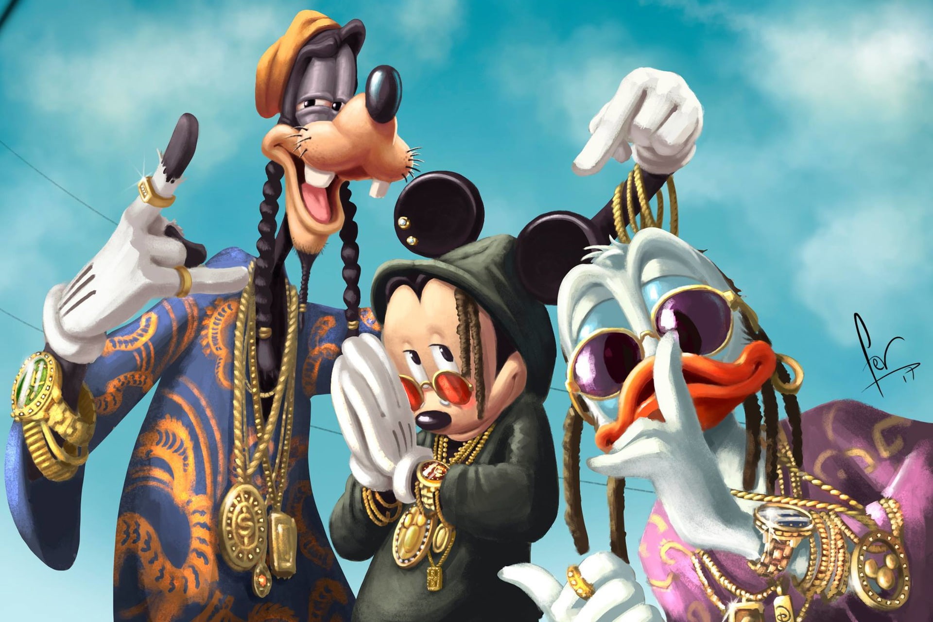 Disney, Donald Duck, Goofy, Mickey Mouse