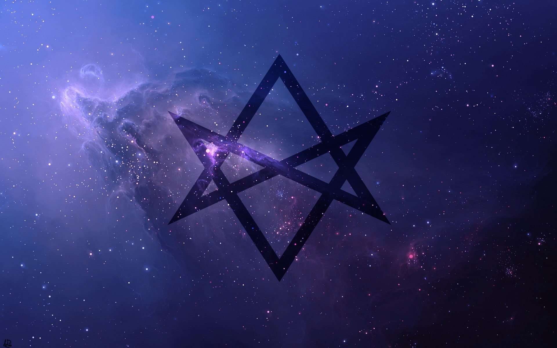 thelema unicursal hexagram space universe purple bring me the horizon