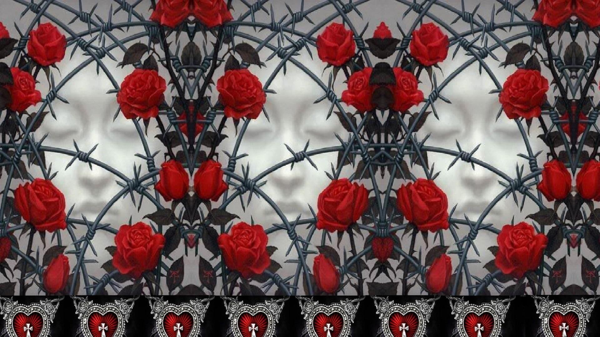 Rosas Y Espinas = A M O R, roses, love, thorns, 3d and abstract