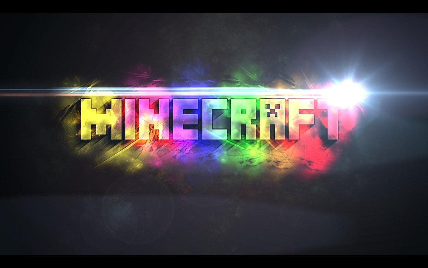 Minecraft logo, Video Game, night, glowing, backgrounds, illuminated