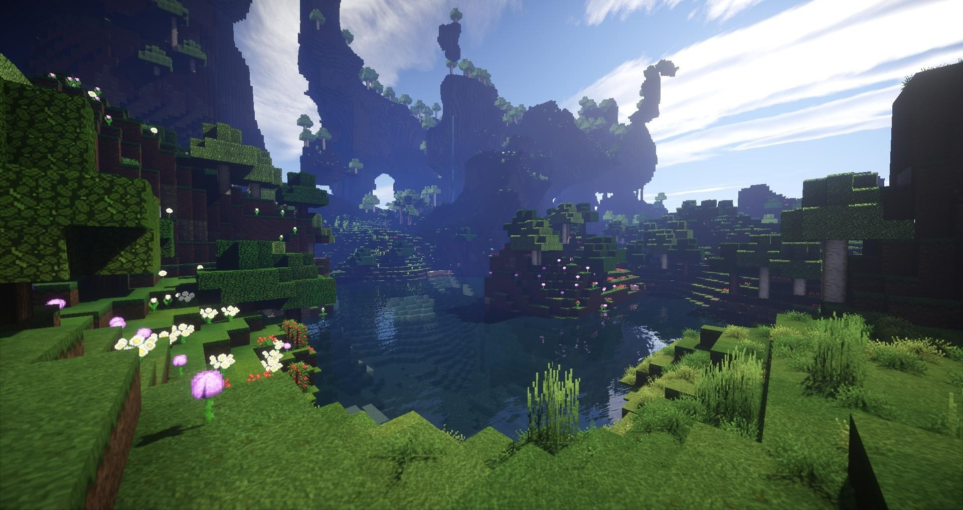 lake, Minecraft, render, screenshots, architecture, building exterior