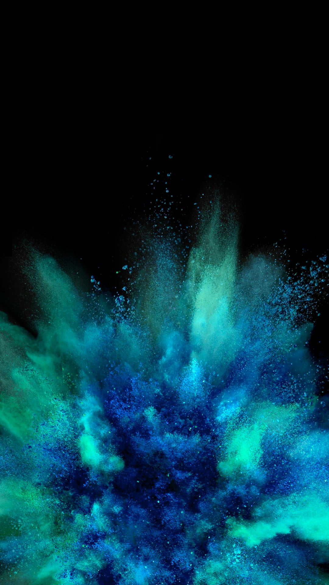 blue and green powder, teal and blue powders, explosion, colorful