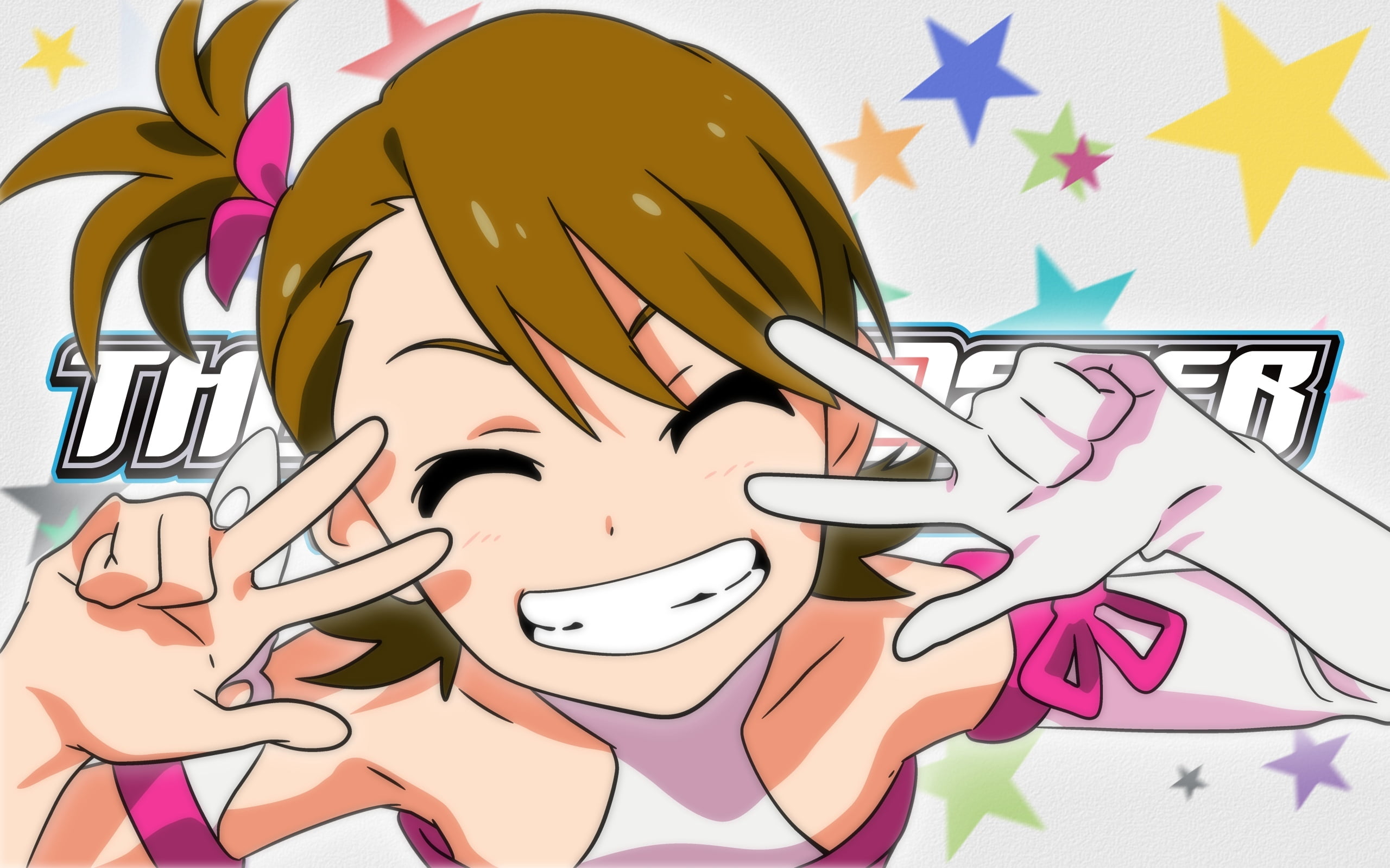 brown haired girl anime illustration, idolmaster, futami mami