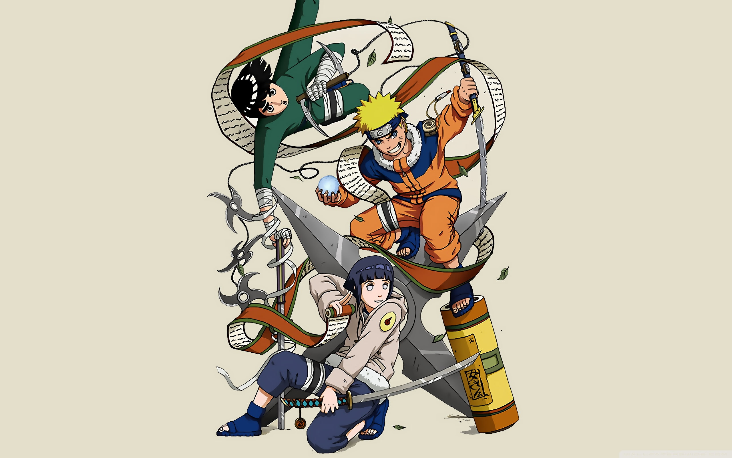 Anime, Naruto, Hinata Hyūga, Naruto Uzumaki, Rock Lee