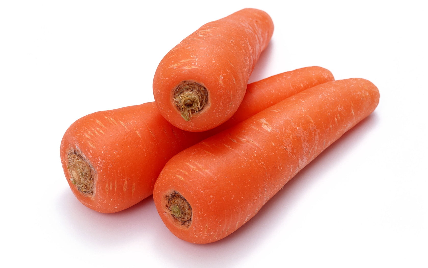 three orange carrots, peeled, vegetables, food, freshness, red