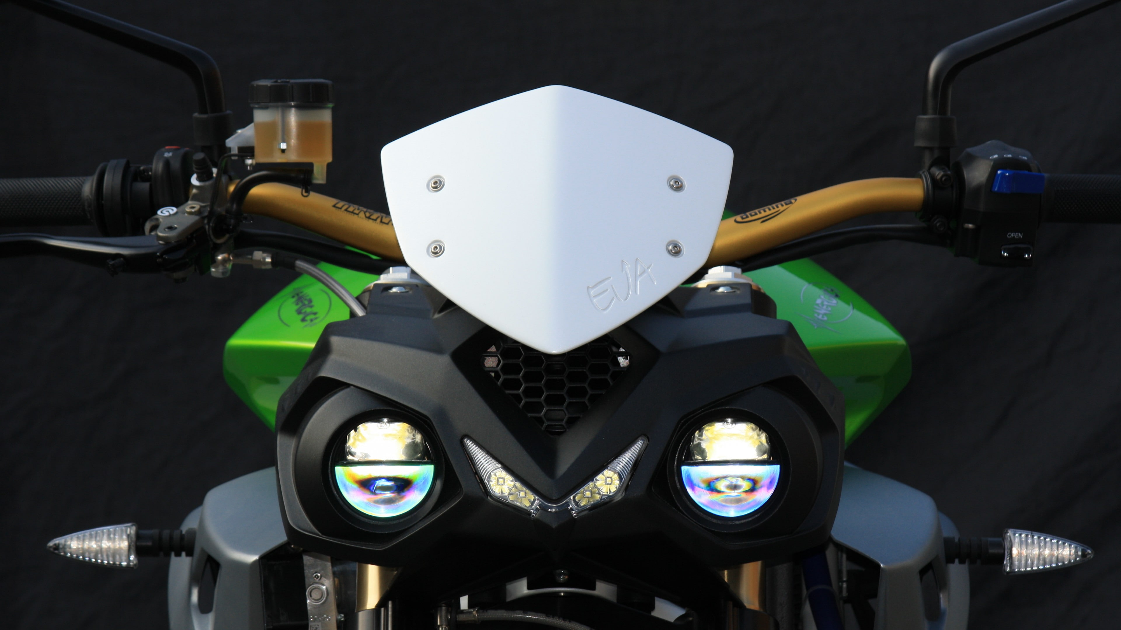black and white motorcycle head, Energica Ego, electric street fighter