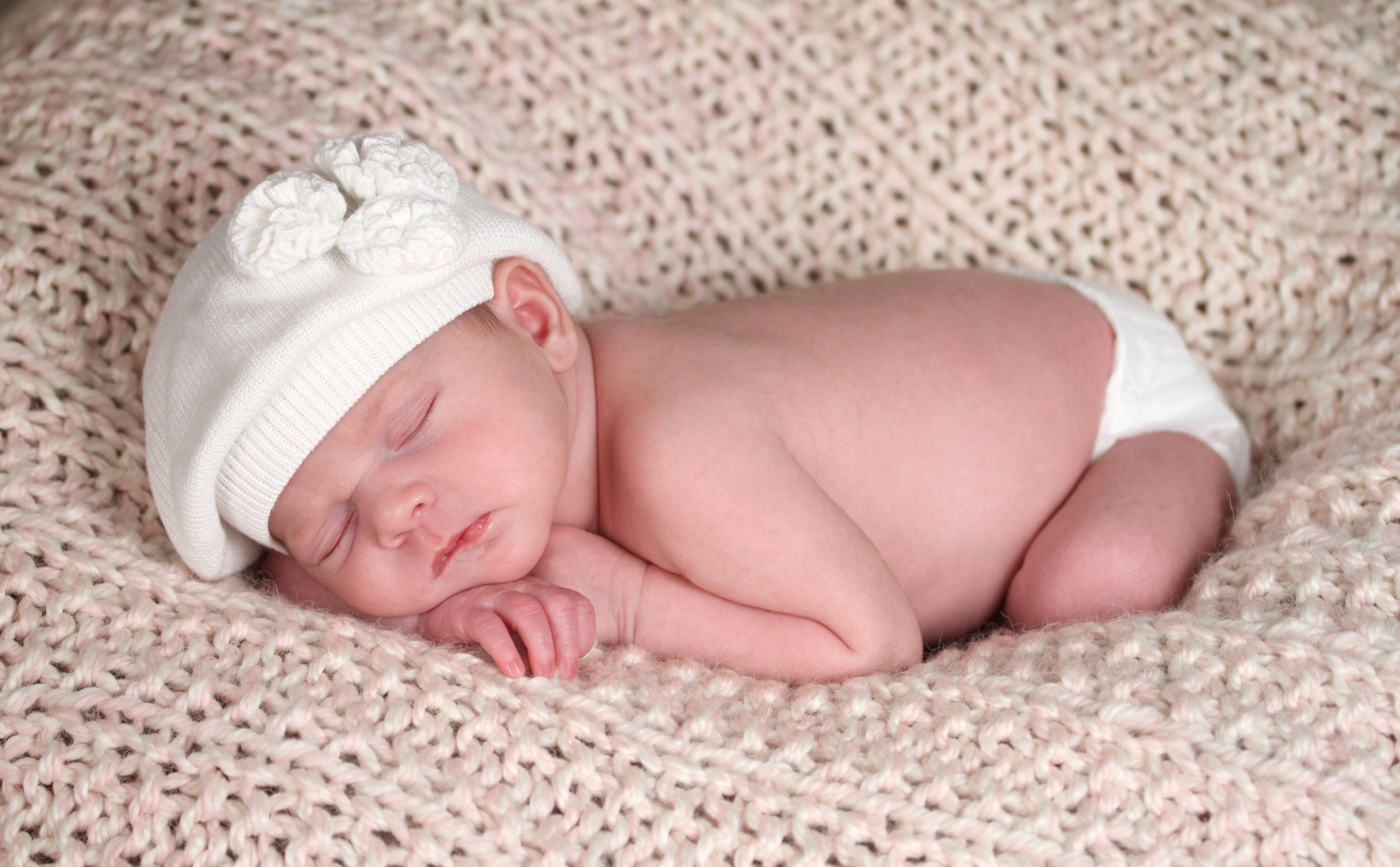Newborn Baby Boy, baby's white cap, Cute, Beautiful, Artistic