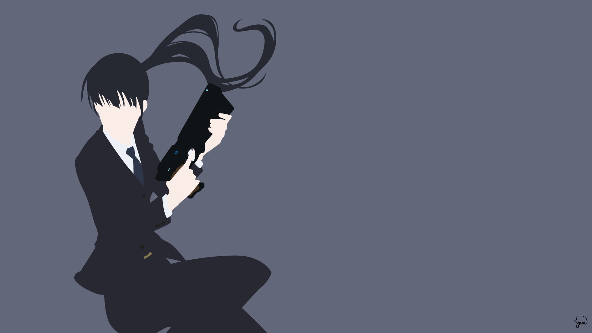 anime girls, Psycho-Pass, Kunizuka Yayoi, silhouette, one person