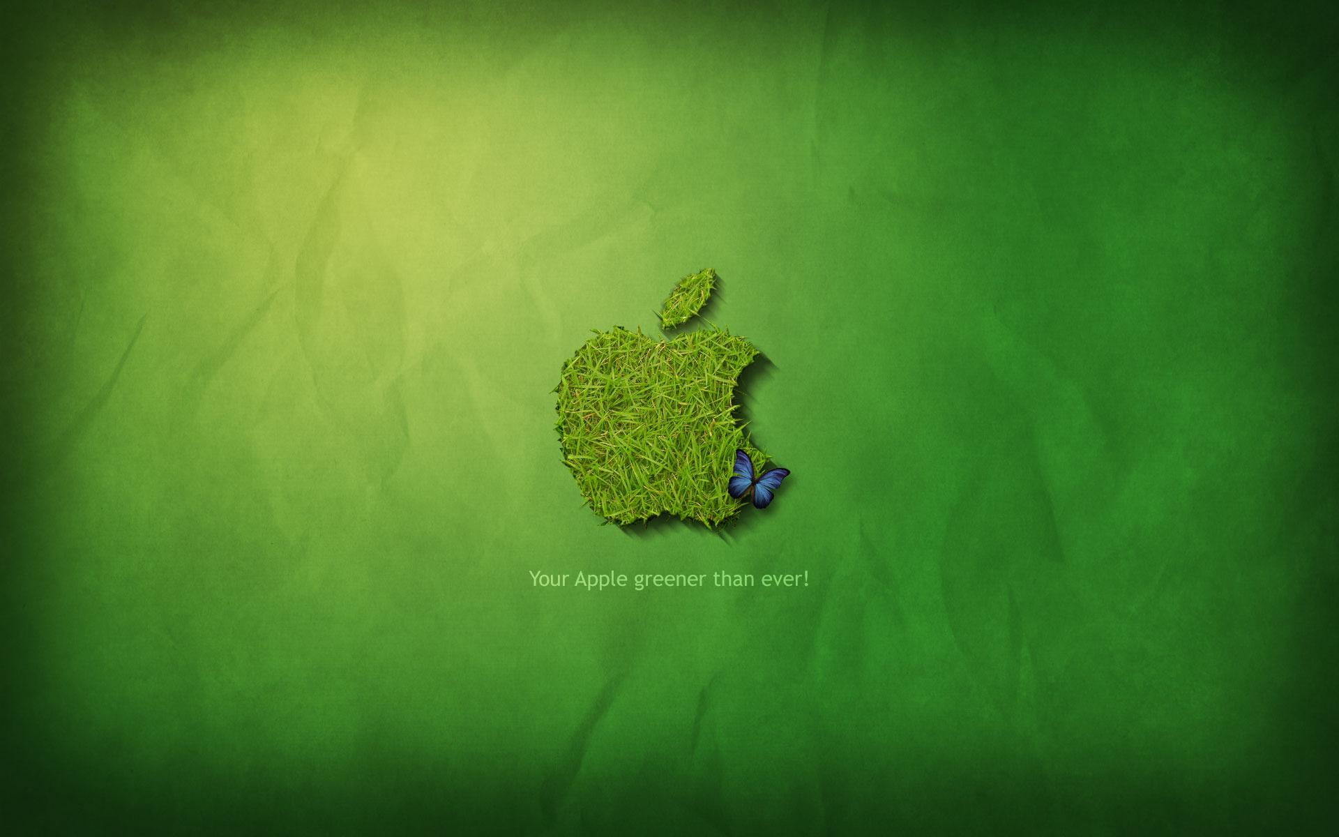 Grass Apple logo, apple logo, computers, 1920x1200, macintosh