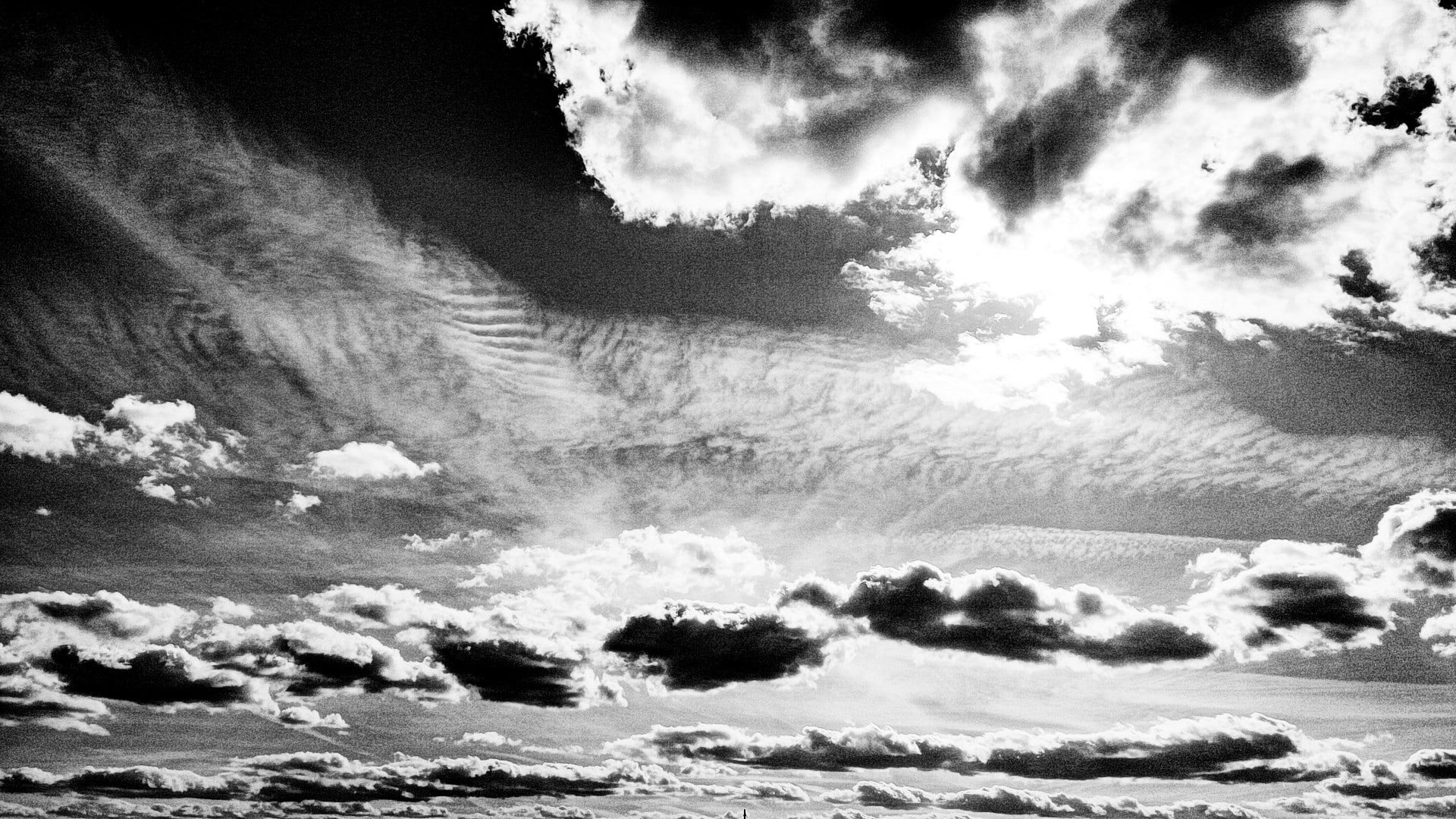 clouds, monochrome, sky
