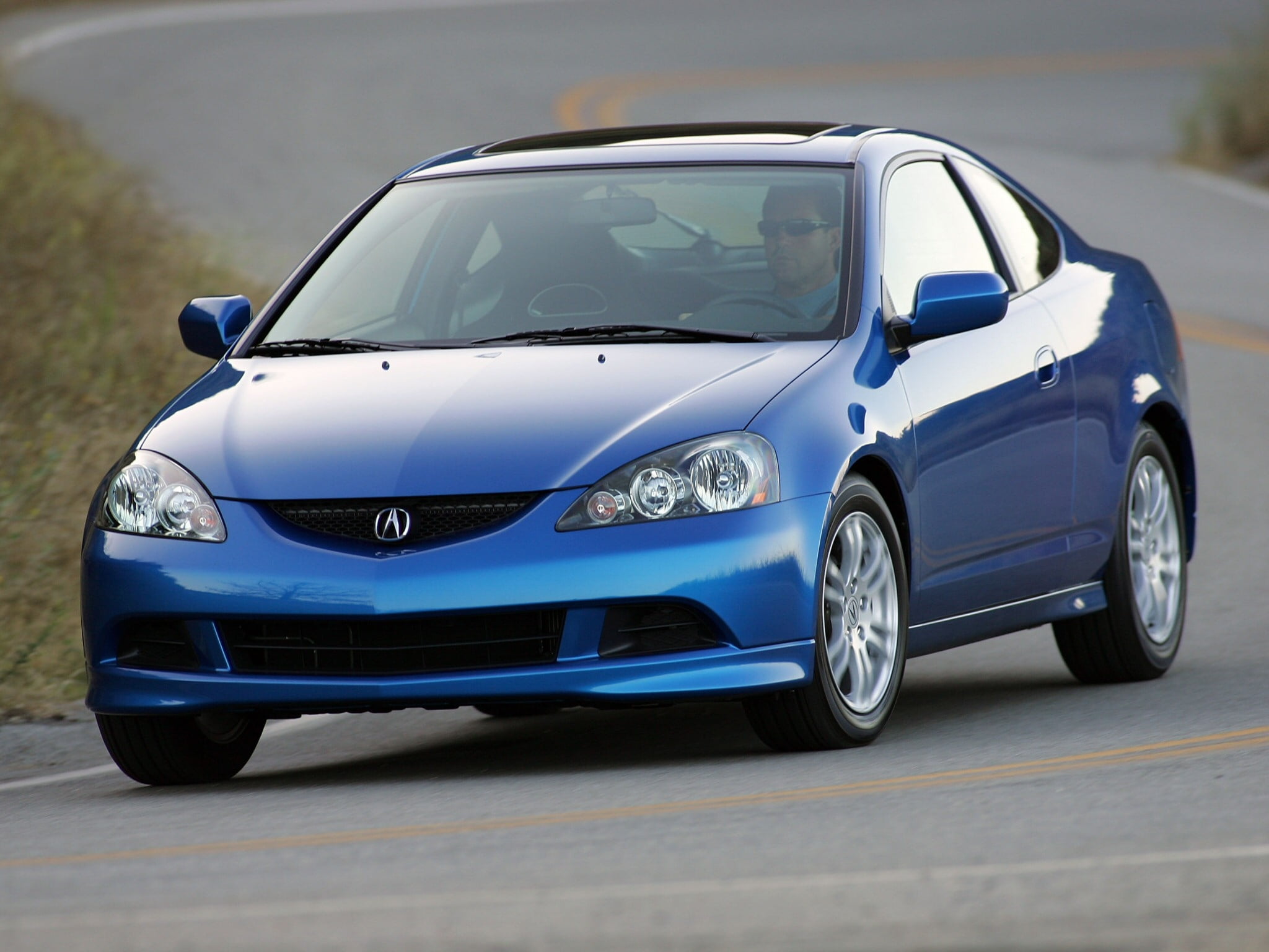 blue Acura RSX coupe, 2005, style, cars, road, land Vehicle, transportation