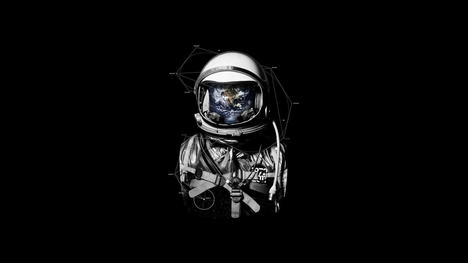 Sci Fi, Astronaut, black background, one person, studio shot