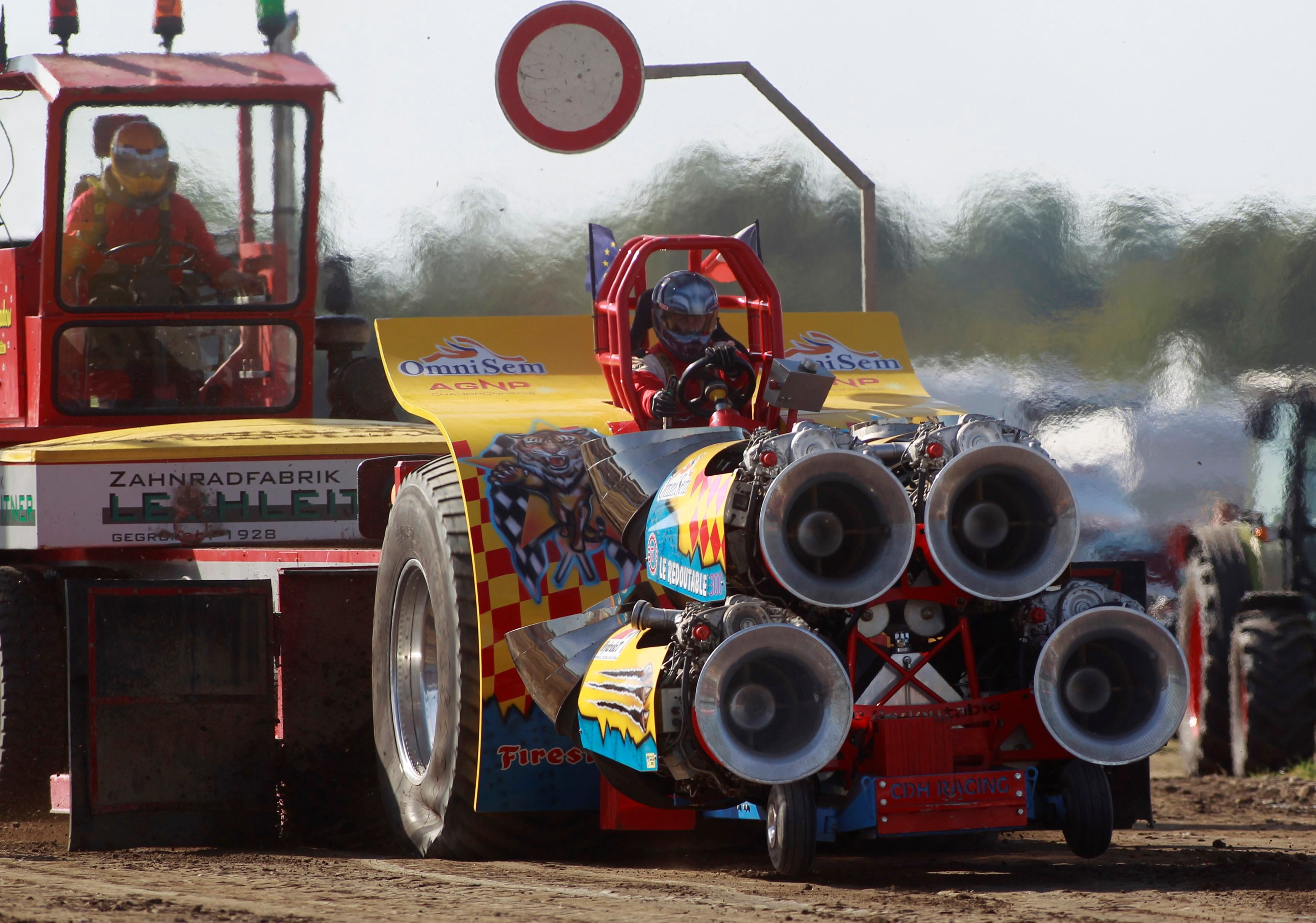 pulling tractor