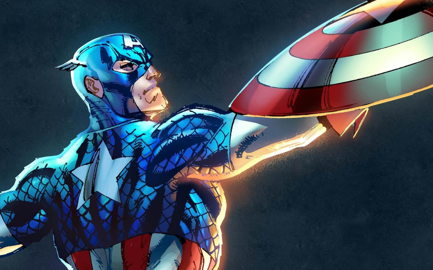 captain america, marvel, art, comics