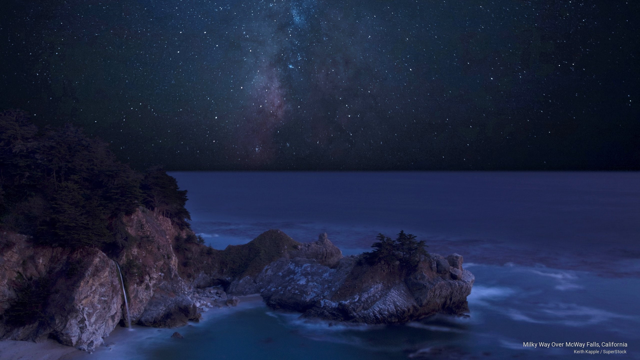 Milky Way Over McWay Falls, California, Beaches