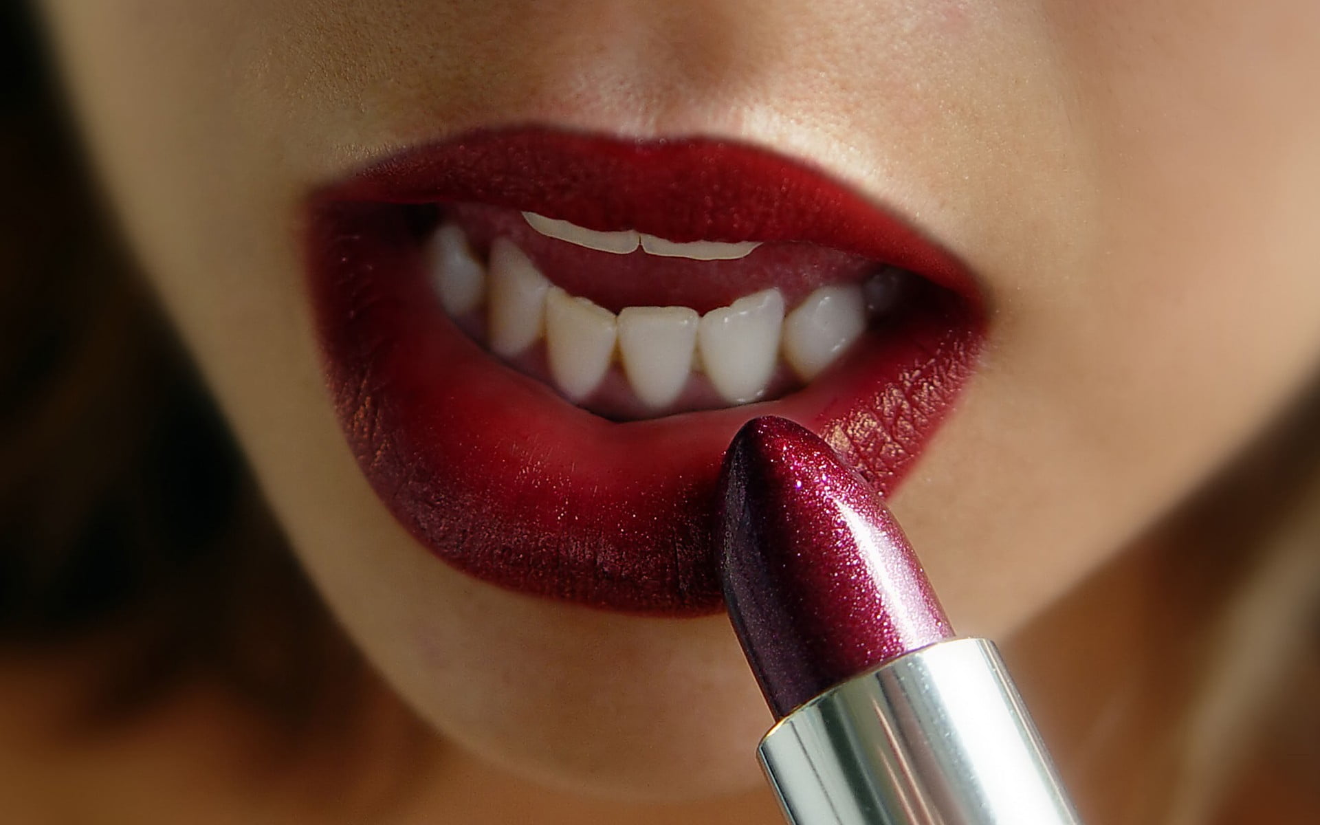 lips, women, red, lipstick, red lipstick, closeup, model, make-up