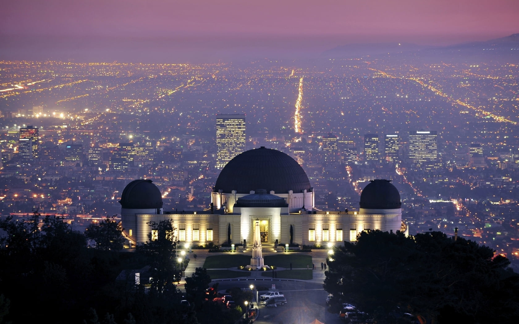 blue and white dome structure, griffith observatory, los angeles