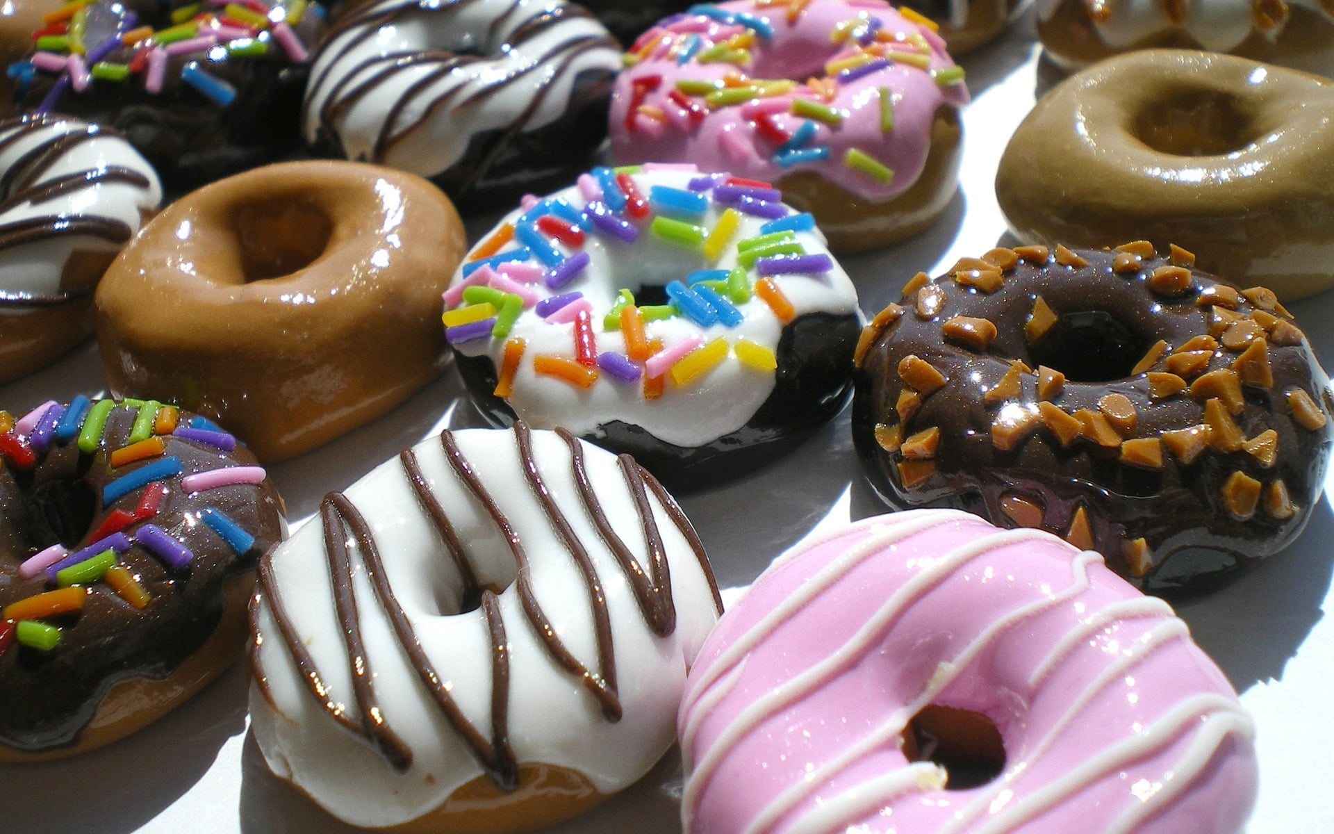 doughnut lot, donuts, sweet, glaze, chocolate, dessert, sweet Food