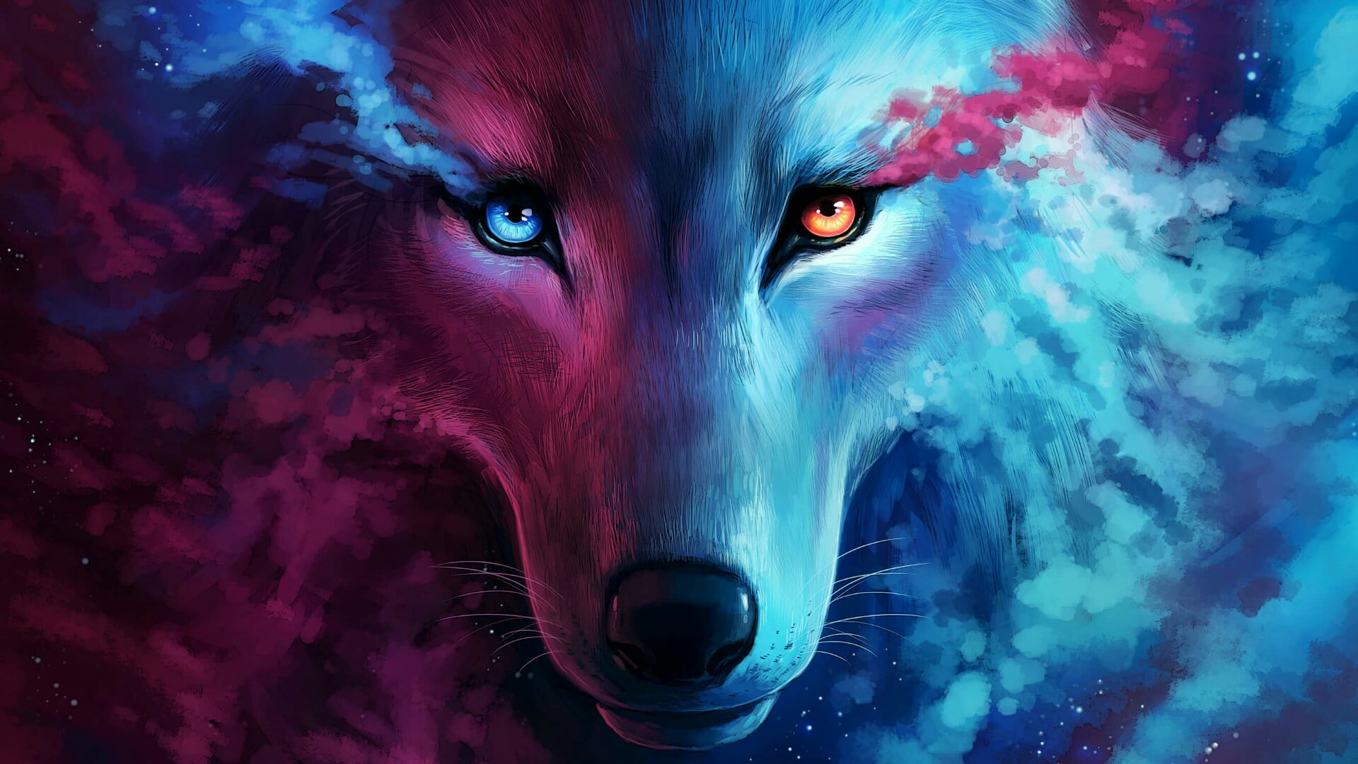 wolf, art, fantasy art, eyes, wild animal