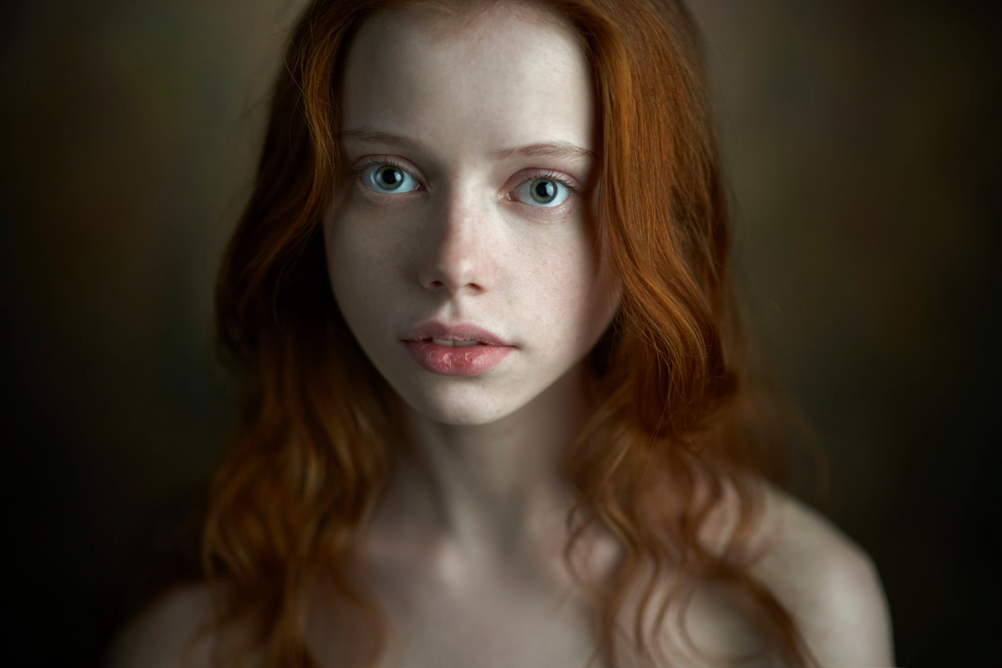 Free download | HD wallpaper: portrait, the beauty, redhead, green-eyed ...