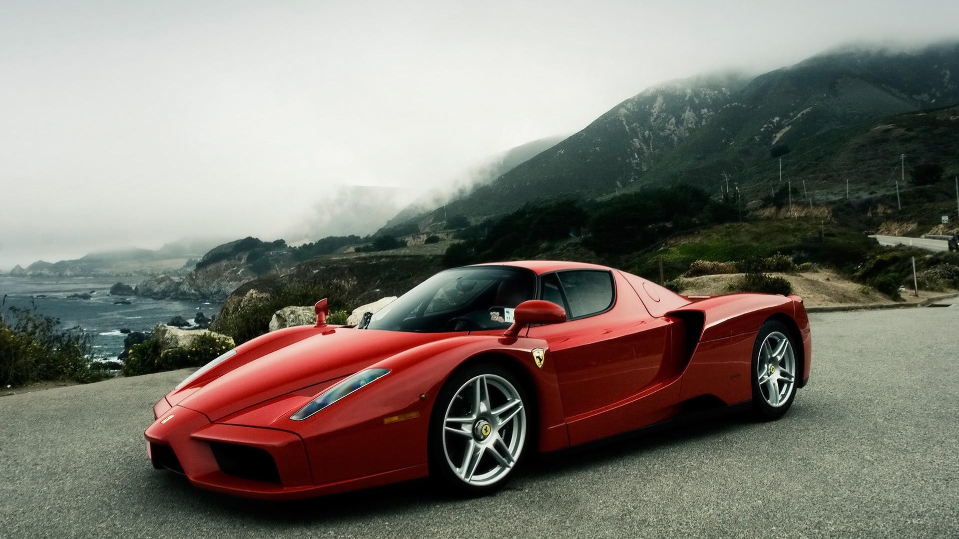 car, sports car, Ferrari, Ferrari Enzo, mountain, transportation