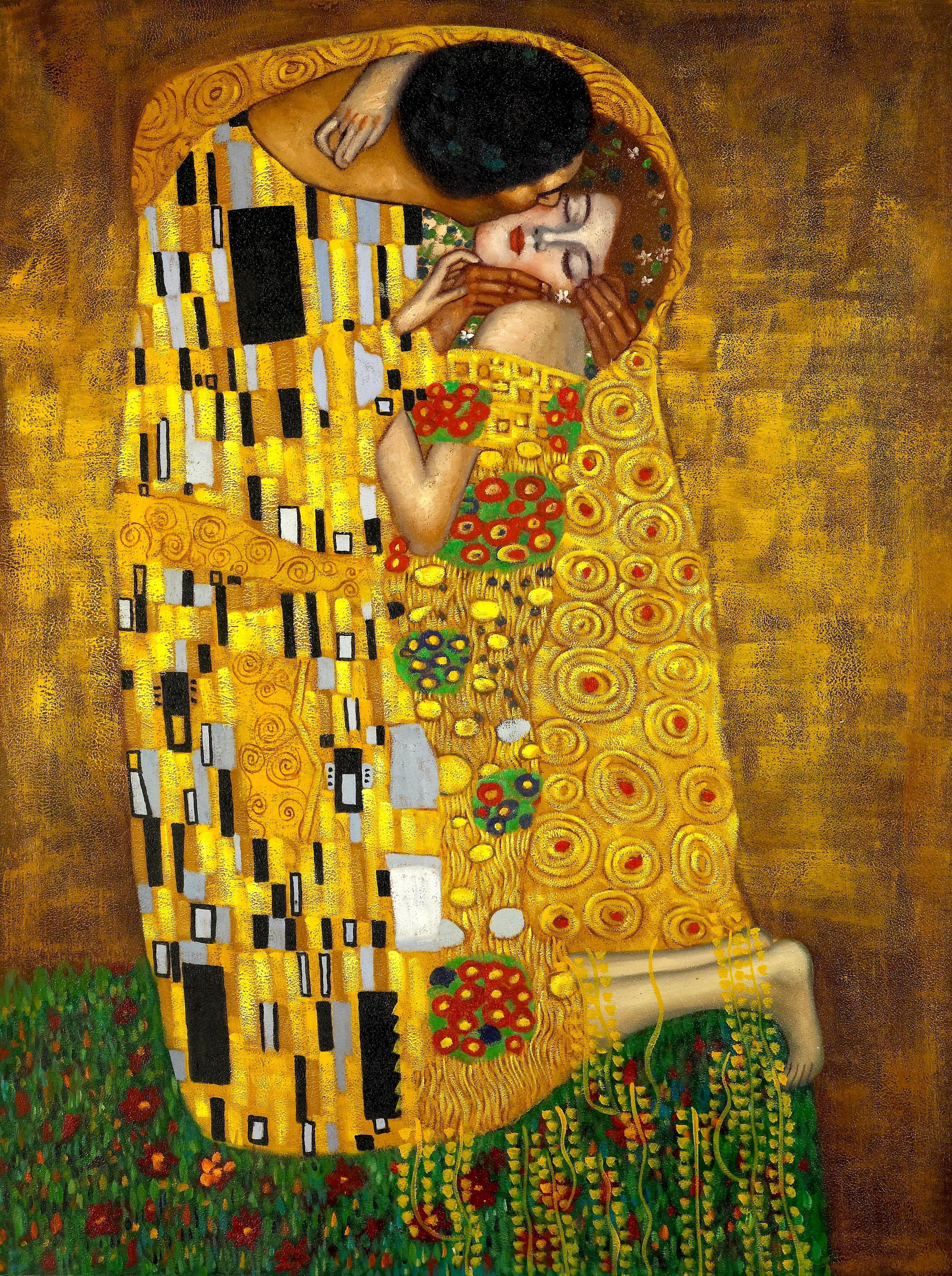 woman sleeping painting, Gustav Klimt, Gustav Klimt The Kiss