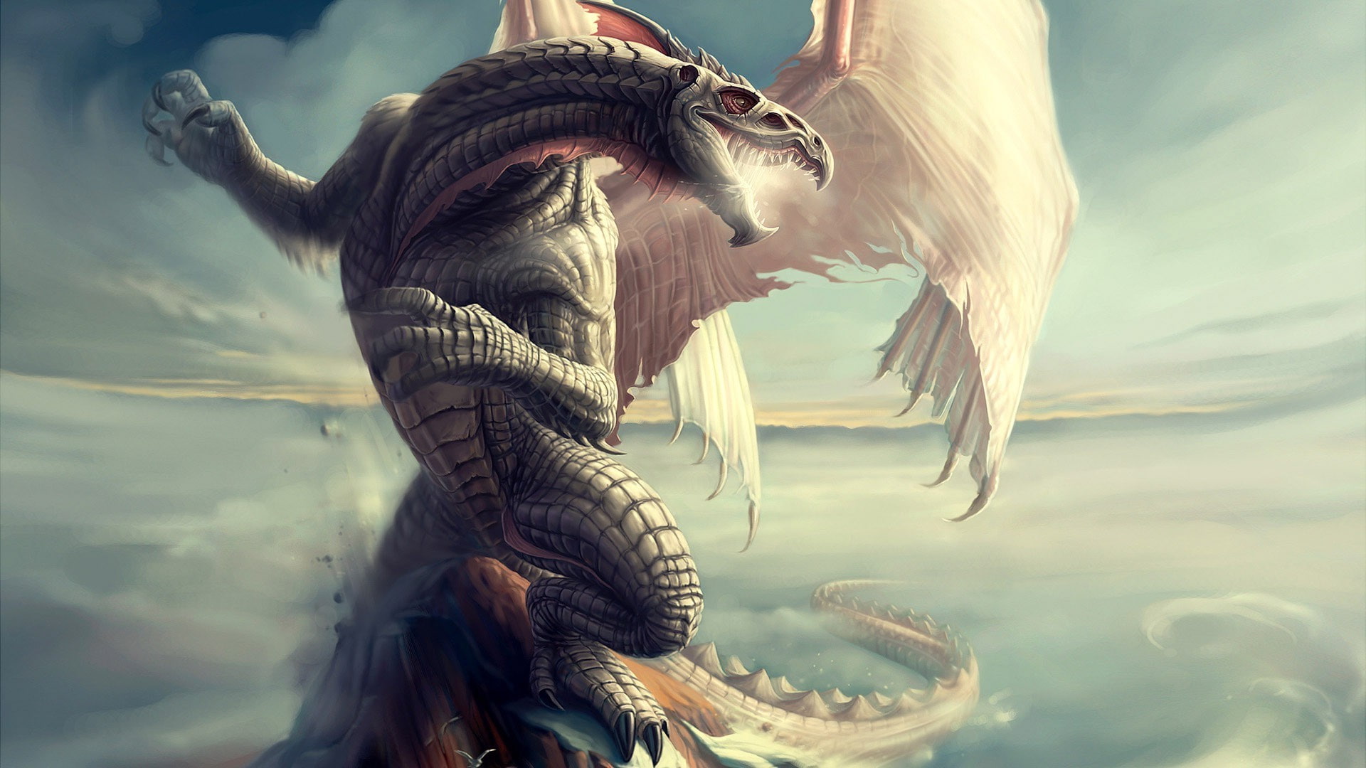 clouds, dragon
