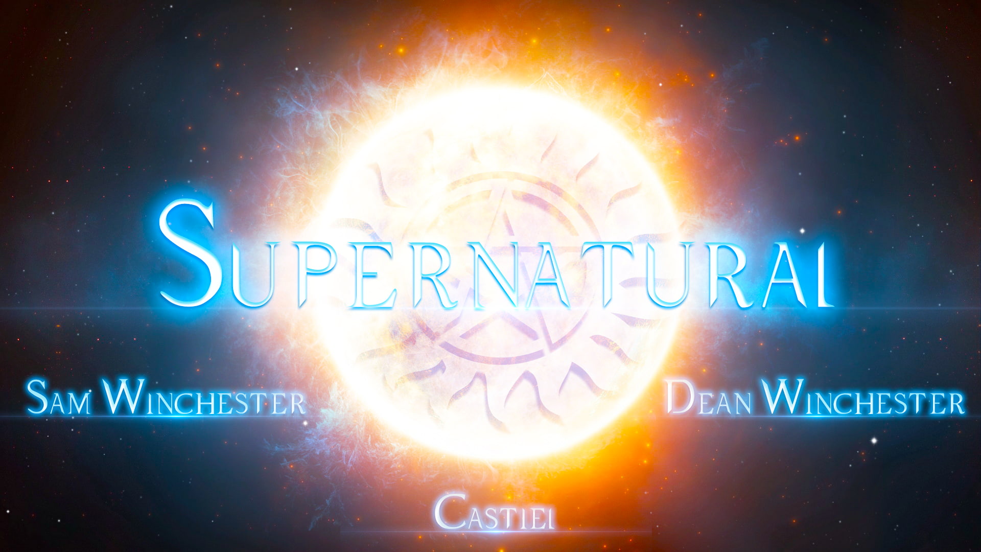 Supernatural, fan art, Sam Winchester, Dean Winchester, Castiel