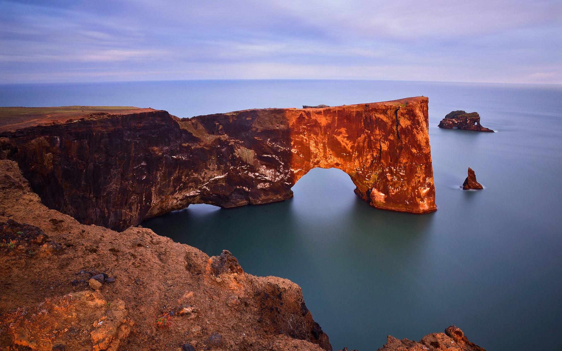 Dyrholaey Arch, Iceland, the Atlantic ocean, rock, coast