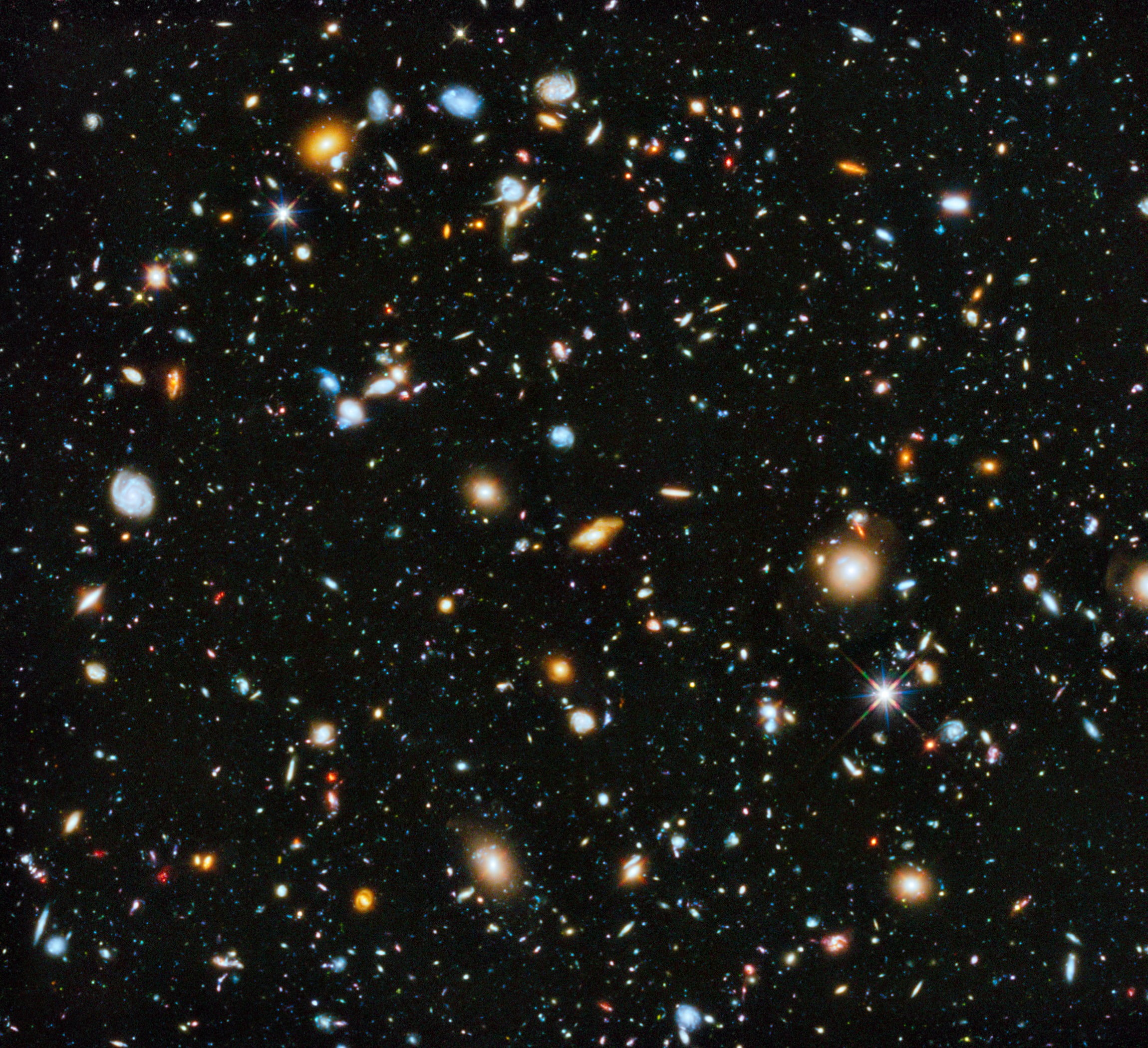 galaxy digital wallpaper, space, stars, Deep Space, Hubble Deep Field