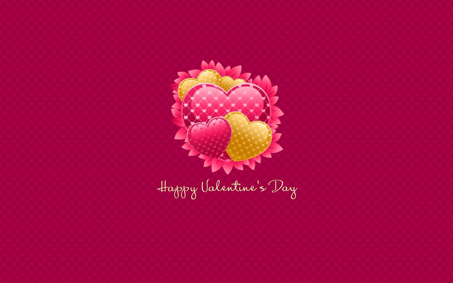 Happy Valentines Day wallpaper, inscription, congratulation, hearts
