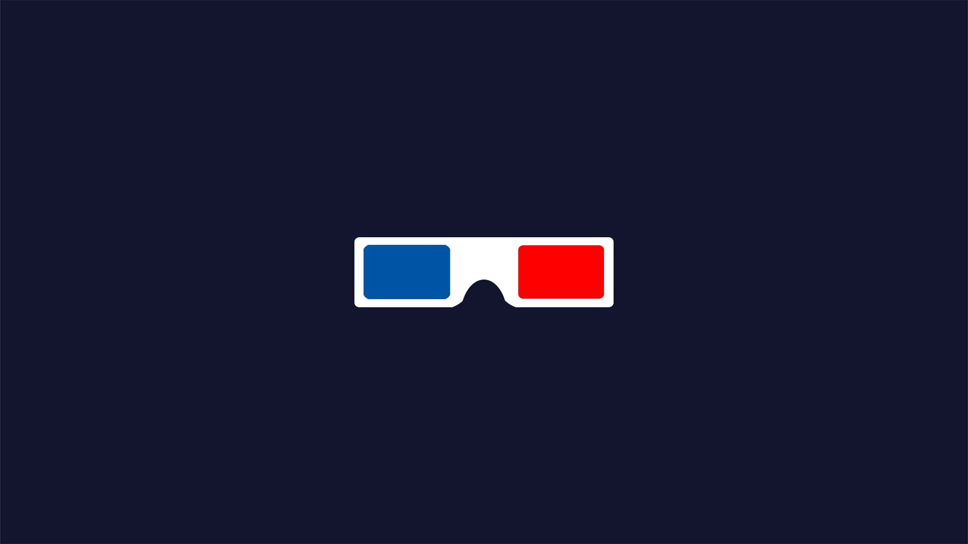 white, blue, and red 3D goggles, glasses, copy space, indoors