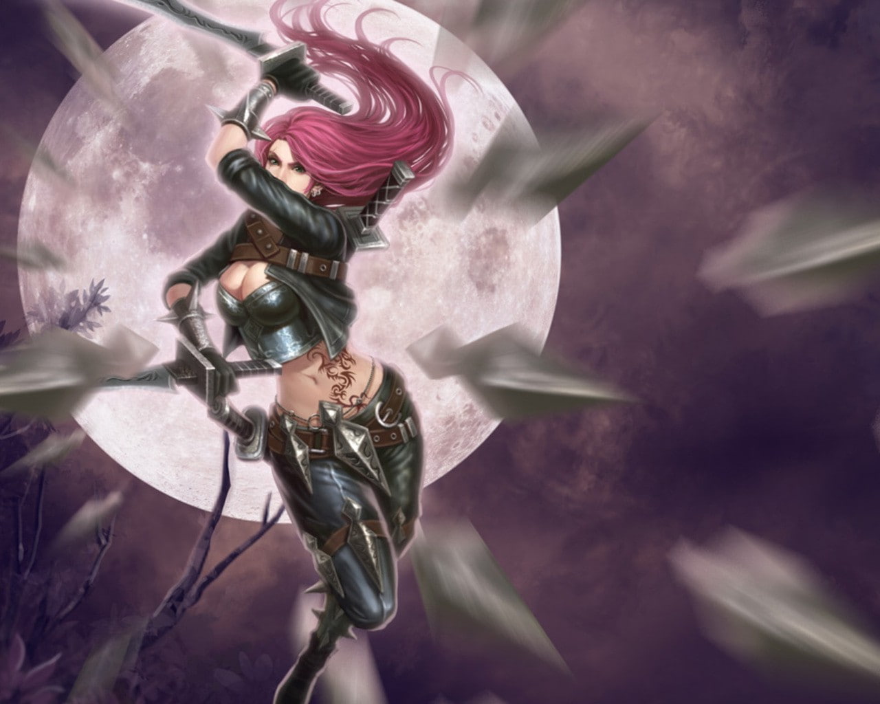 Katarina The Sinister Blade, League Of Legends, flower, close-up