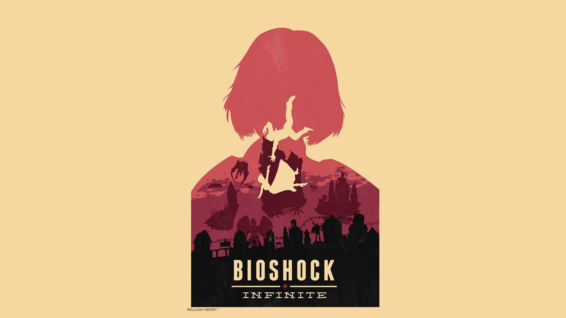 pink haired anime illustration, BioShock Infinite, video games