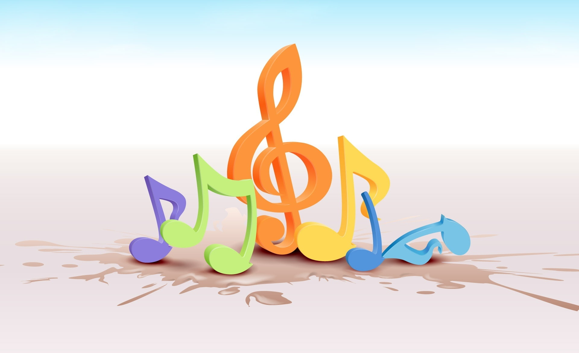 Colorful Musical Notes 2, musical notes clip art, Aero, Vector Art