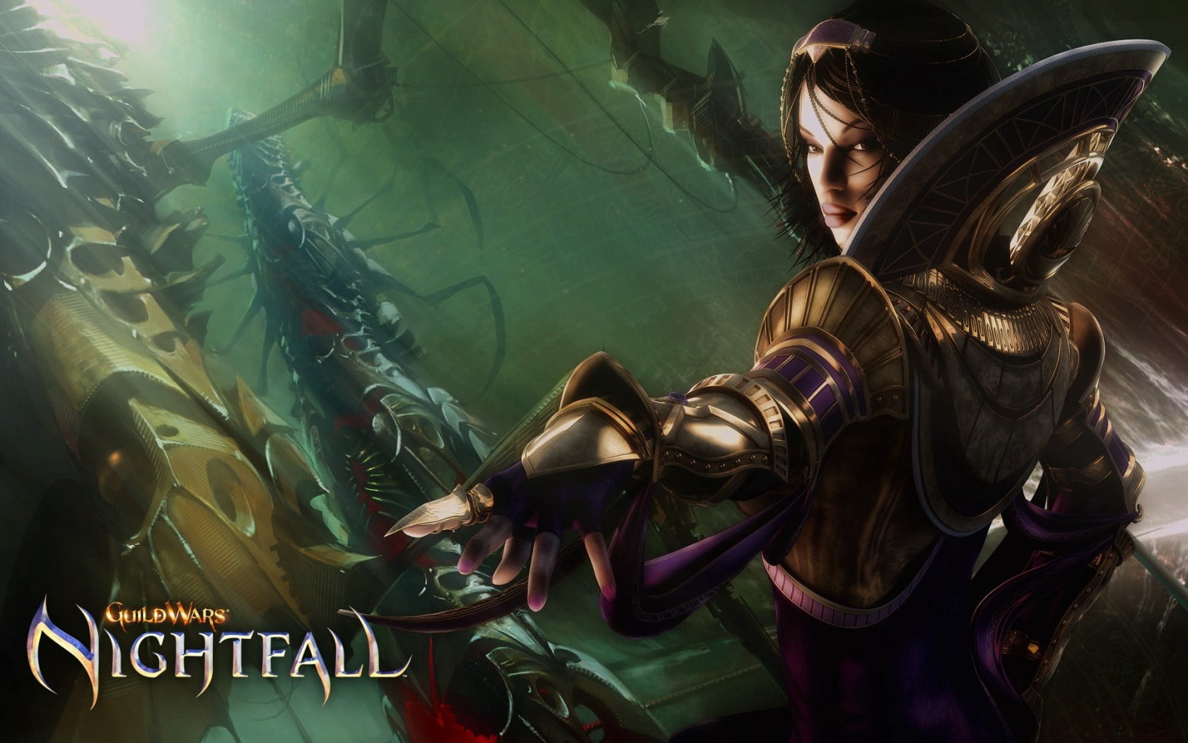Guildwar Nightfall poster, guild wars, girl, art, backgrounds