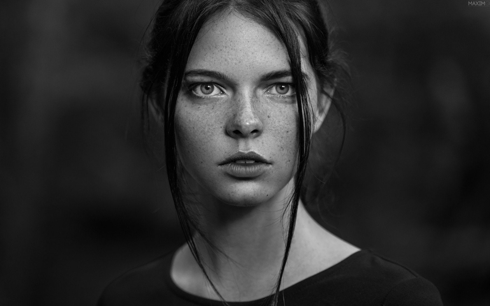 Women, Face, Black & White, Portrait, Woman