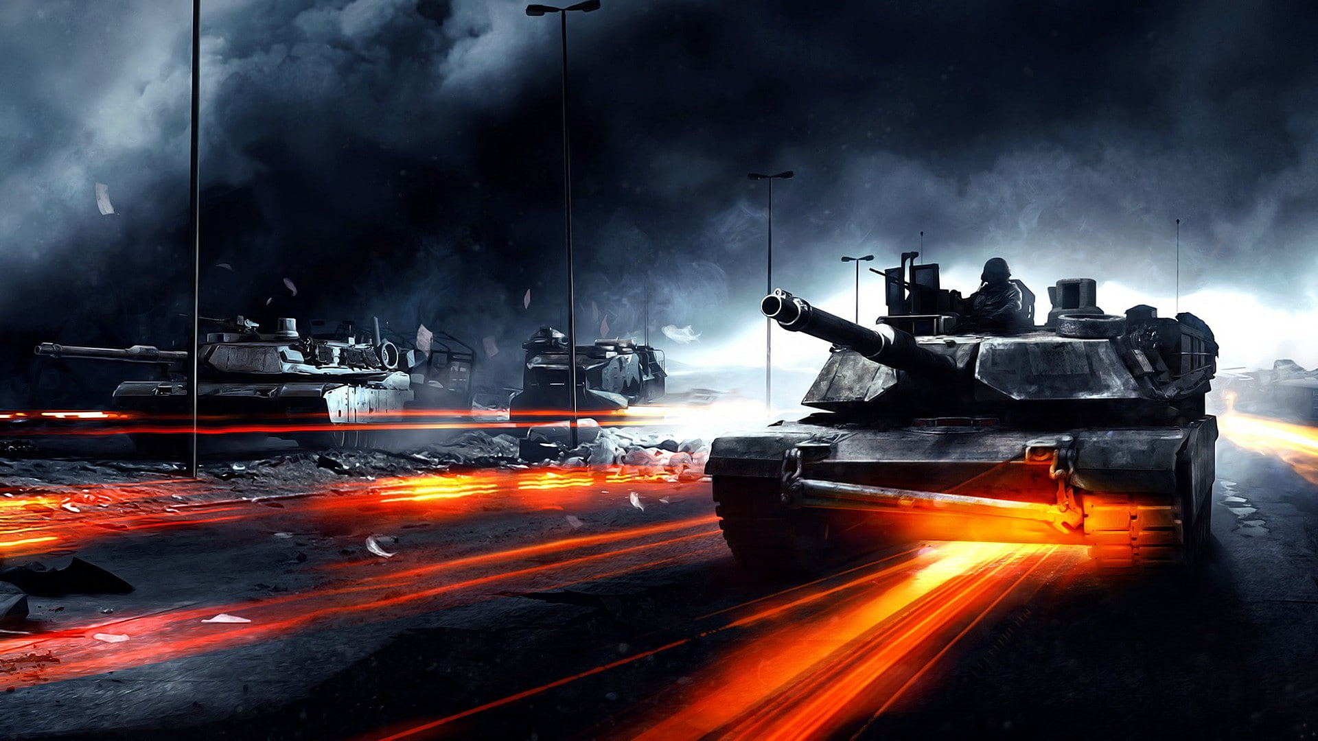 tank, Battlefield 3, M1-ABRAMS, video games, orange