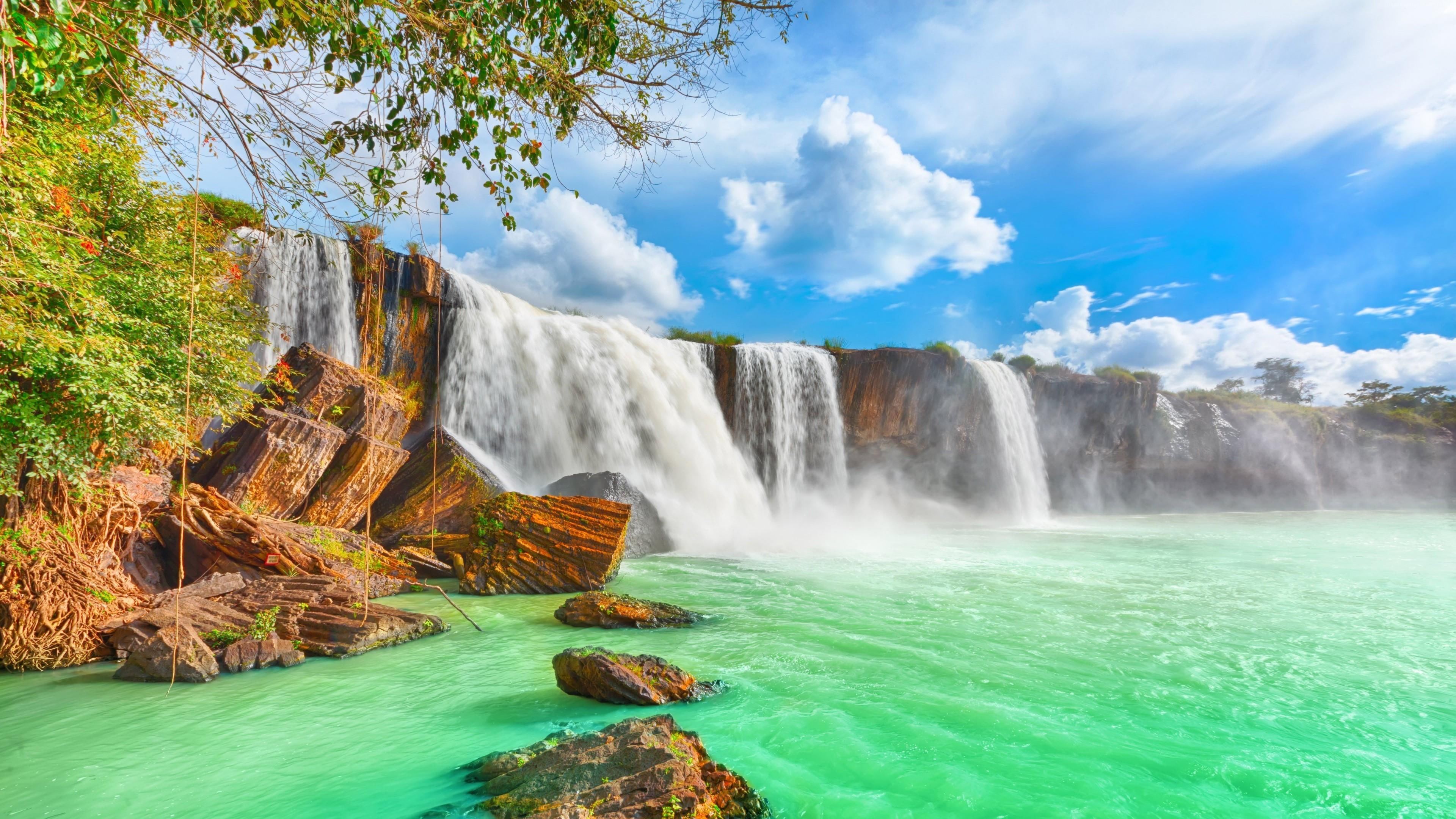 waterfall, river, dray nur waterfalls, vietnam, body of water