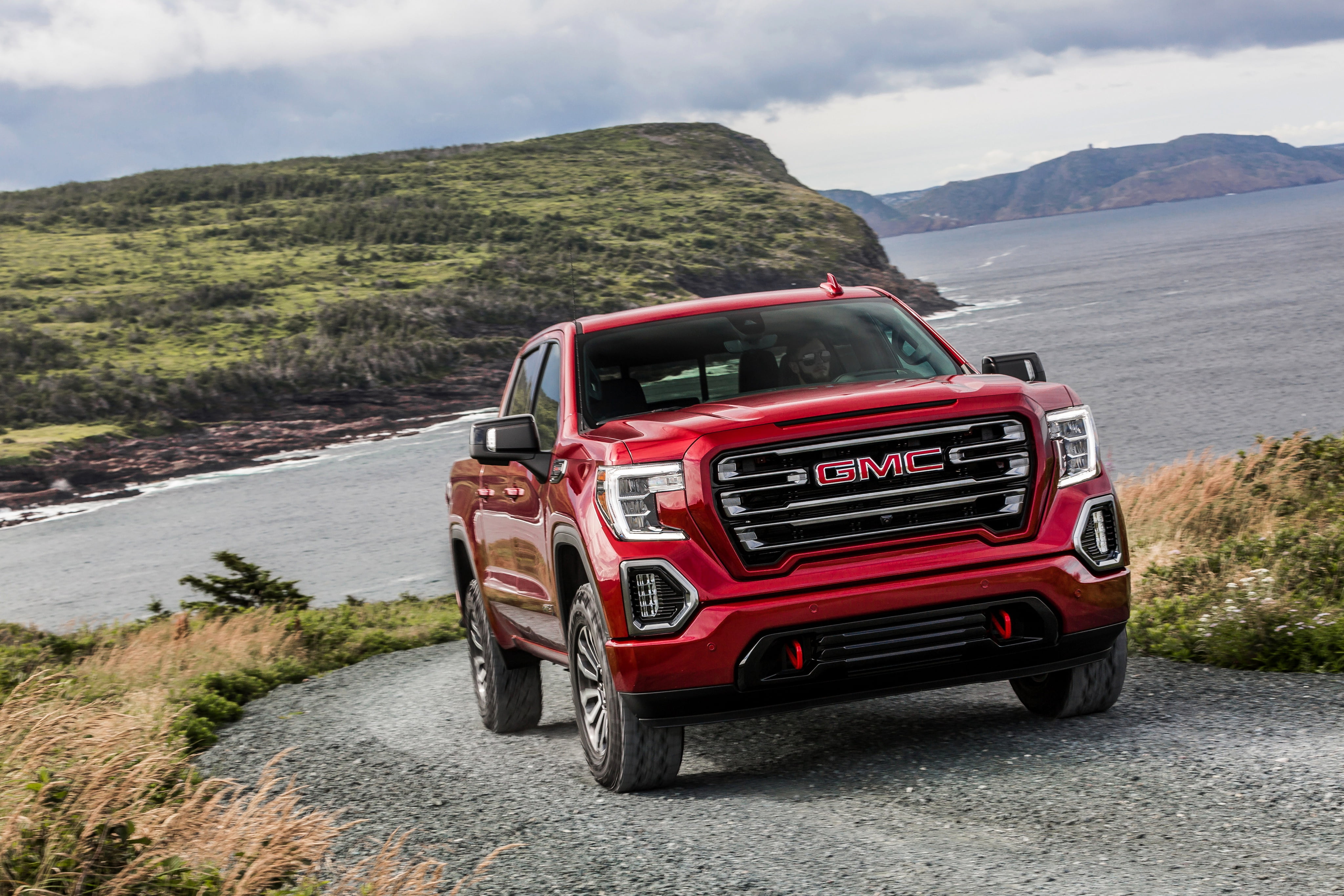 Free download | HD wallpaper: red, rocks, pickup, GMC, Sierra, AT4 ...